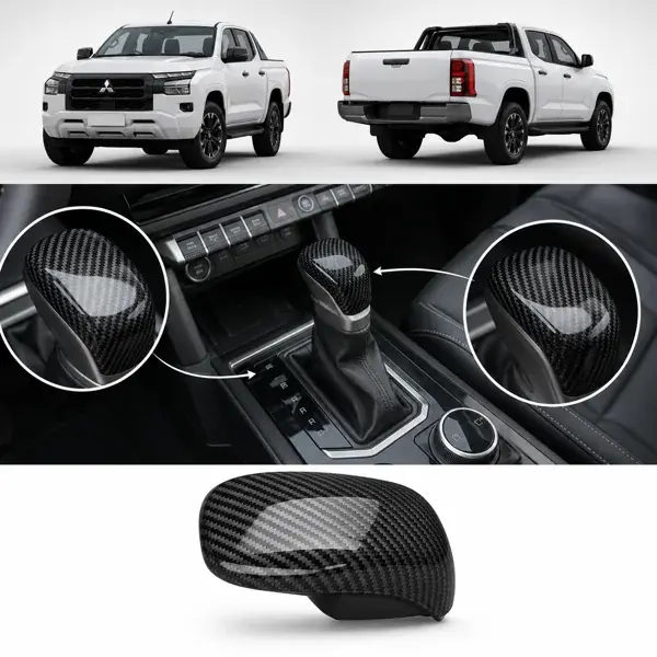 Aplique da Alavanca de Câmbio Mitsubishi Triton 2024+ Carbono