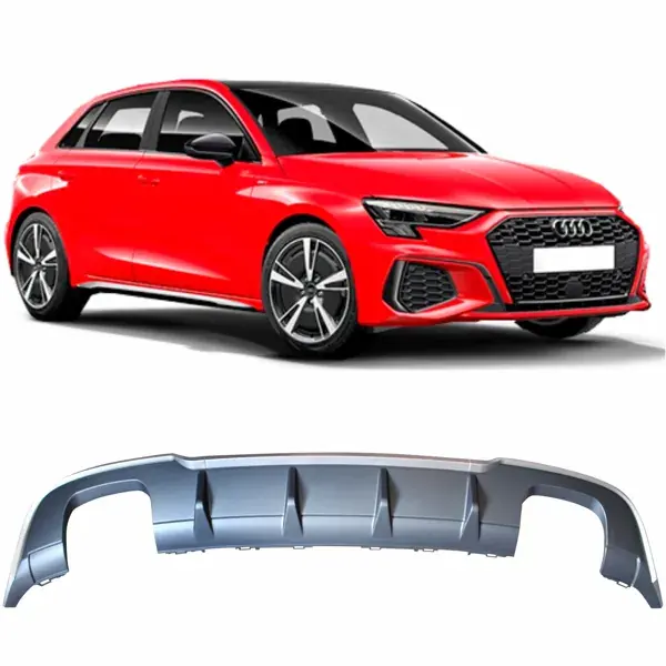 Difusor Traseiro Audi A3 2021 a 2023 Modelo S3 Preto