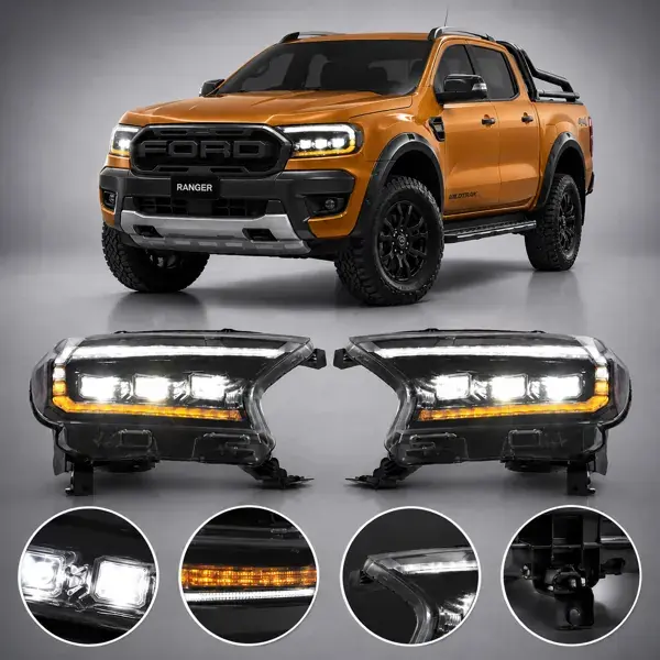 Farol Ford Ranger 2016 a 2022 Modelo Predator Full LED