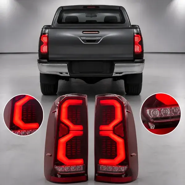 Lanterna Toyota Hilux 2005 a 2015 Full LED Vermelha