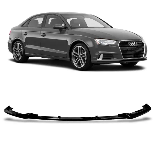 Spoiler Dianteiro Audi A3 Sedan 2016 a 2020 Black Piano