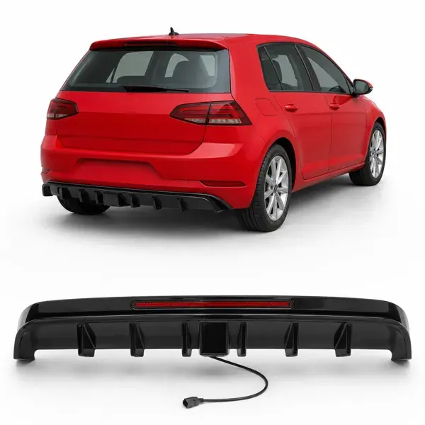 Difusor Traseiro Volkswagen Golf 7.5 2017 a 2021 Modelo TCR Preto