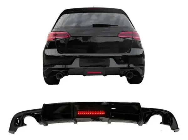 Difusor Traseiro Volkswagen Golf 7 GTI 2018 a 2020 Black Piano