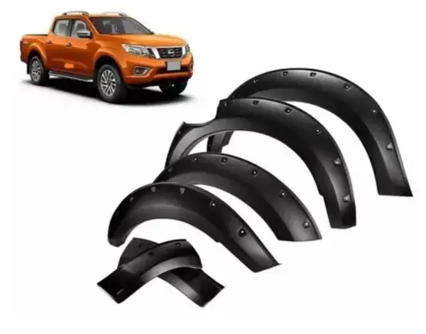 Alargador de Paralama Nissan Frontier 2017 a 2022 com Cravos Preto