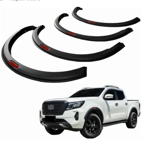 Alargador de Paralama Nissan Frontier 2023+ com Aplique Vermelho Preto