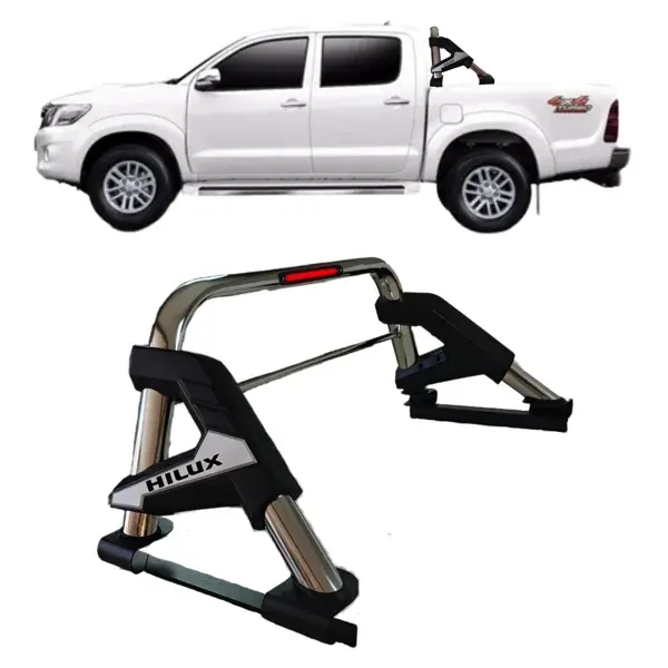 Santo Antônio Toyota Hilux 2005 a 2015 Cabine Dupla com Grade e LED Cromado