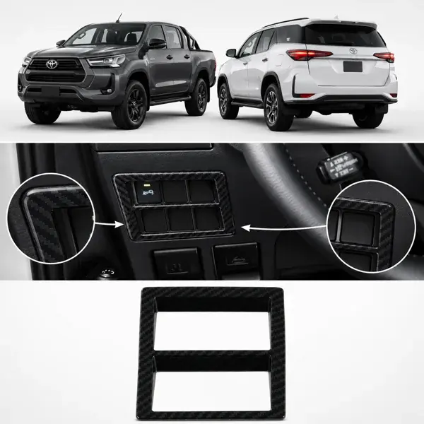 Aplique do Painel de Botões Toyota Hilux/SW4 2021+