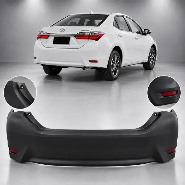 Parachoque Traseiro Toyota Corolla 2015 a 2019 Preto