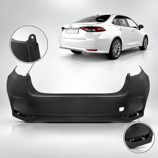 Parachoque Traseiro Toyota Corolla 2020+ Preto Liso