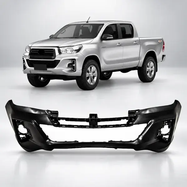 Parachoque Dianteiro Toyota Hilux Cabine Dupla 2019 a 2020 Preto