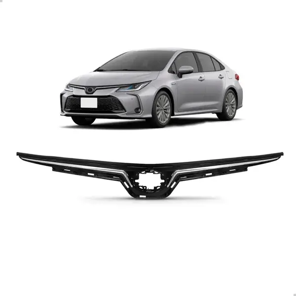 Grade Toyota Corolla 2020 a 2024 Preta com Friso Cromado