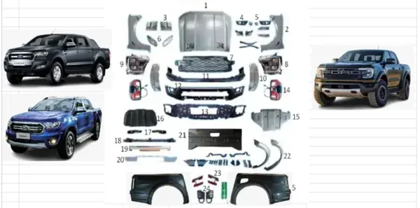 Body Kit Ford Ranger 2013 a 2022 para Raptor 2023