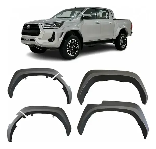 Alargador de Paralama Toyota Hilux 2021+ Modelo GR Plus Preto
