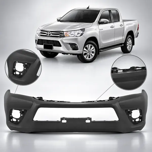 Parachoque Dianteiro Toyota Hilux SRV Cabine Dupla 2016 a 2018 Preto