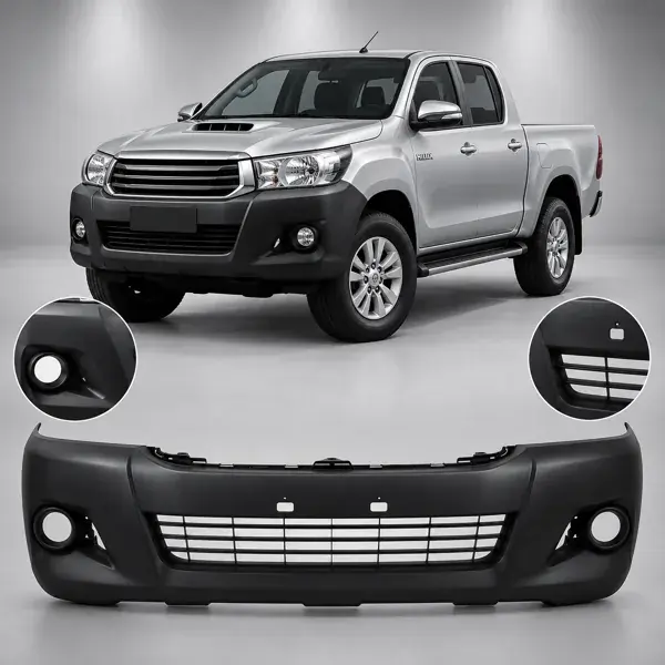 Parachoque Dianteiro Toyota Hilux SRV Cabine Dupla 2012 a 2015 Preto