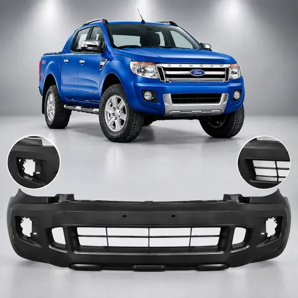 Parachoque Dianteiro Ford Ranger Cabine Dupla 2012 a 2016 Preto