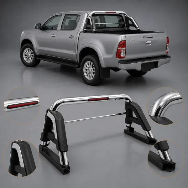 Santo Antônio Toyota Hilux 2016+ Cabine Dupla com Grade e LED Cromado