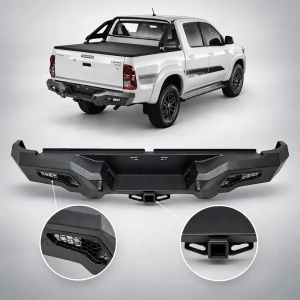 Parachoque Traseiro Toyota Hilux 2016+ com Receptor de Engate