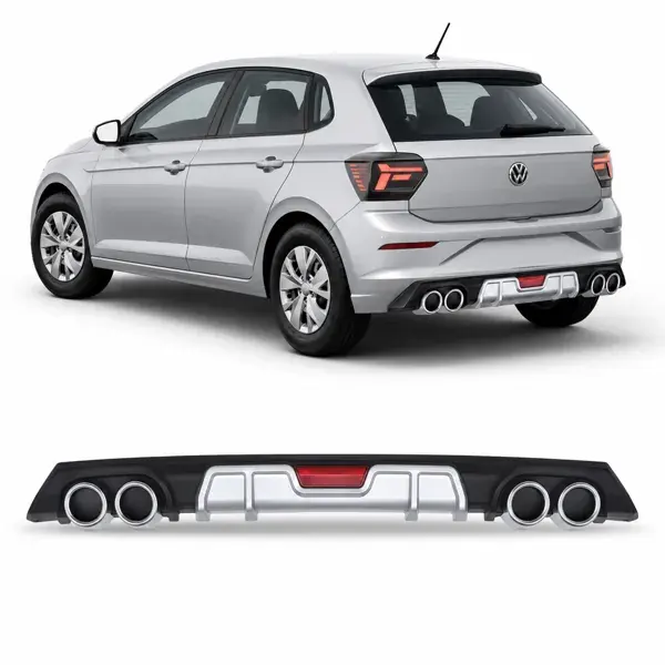 Difusor Traseiro Volkswagen Polo 2018+ Preto