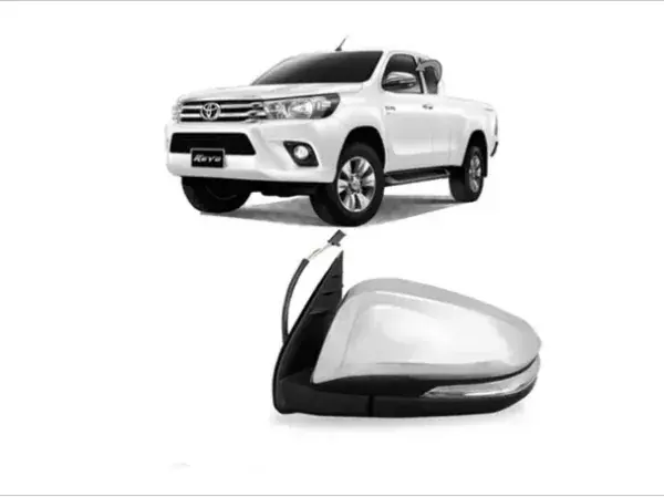 Retrovisor Toyota Hilux 2016+ Cromado Elétrico com Pisca Lado Esquerdo