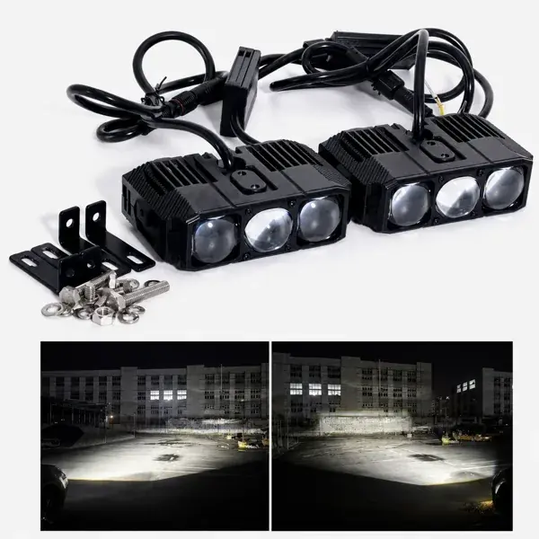 Farol Auxiliar Projetor 3 LEDs 160 W com Suporte