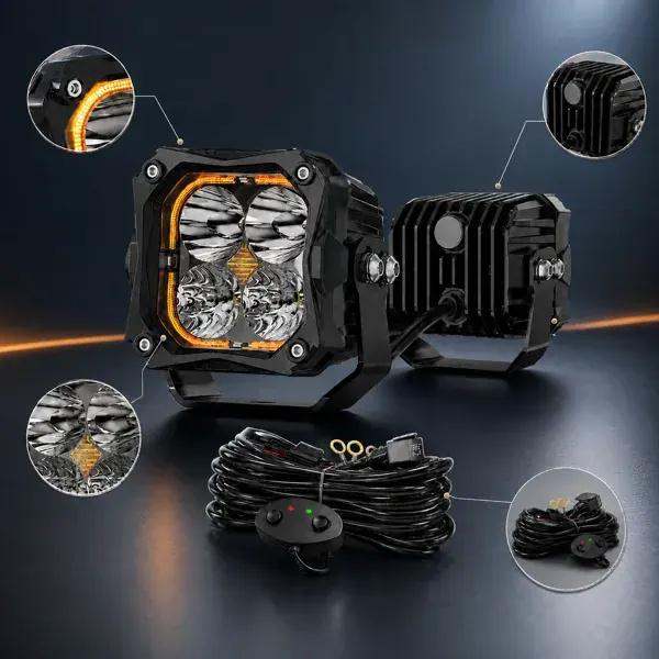 Farol Auxiliar 3" Off-Road 4 LEDs 10-30V DRL