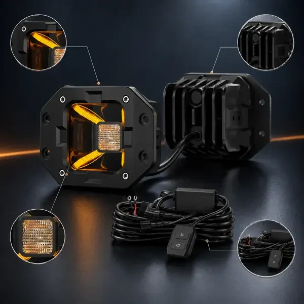 Farol Auxiliar 3" Off-Road 10-30V Embutido DRL