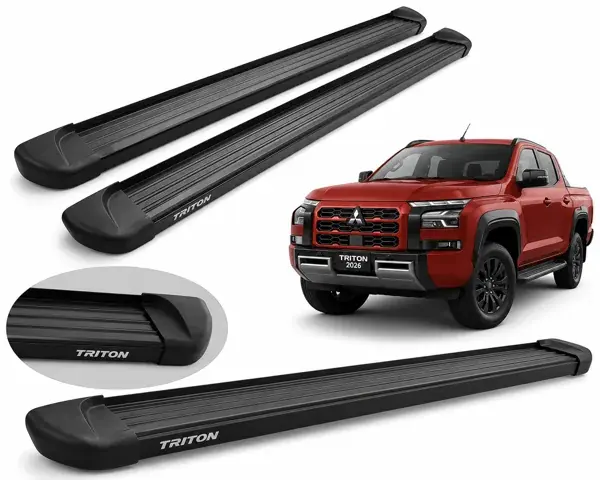 Estribo Mitsubishi Triton Cabine Dupla 2026+ Plataforma com Kit de Instalação