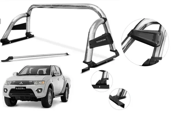 Santo Antônio Mitsubishi Triton 2007 a 2016 Cabine Dupla Modelo ST Cromado com Grade