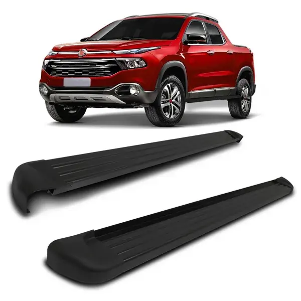 Estribo Fiat Toro 2016+ Preto Plataforma com Kit de Instalação