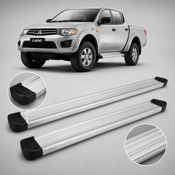 Estribo Mitsubishi Triton Cabine Dupla 2017 a 2025 Anodizado Plataforma com Kit de Instalação