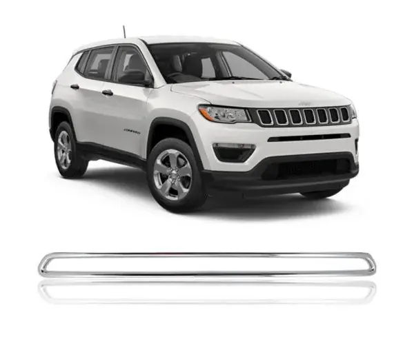Aplique do Parachoque Dianteiro Jeep Compass Flex 2016+ Moldura Cromada