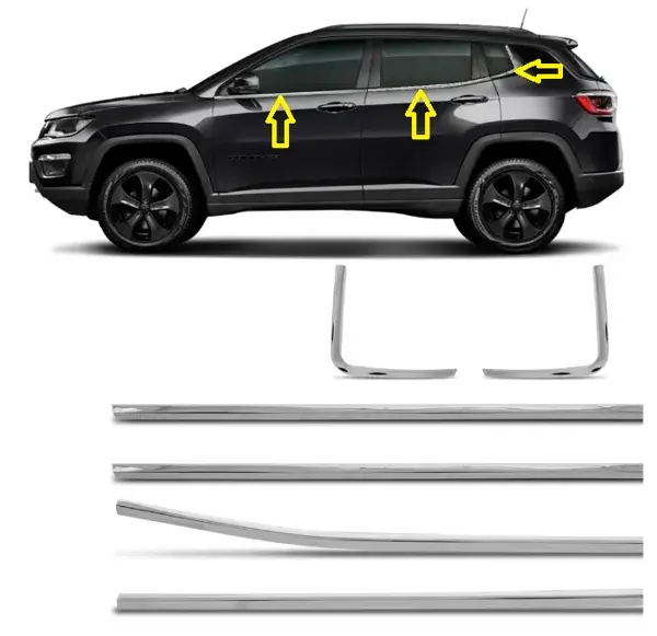 Pestana Lateral Jeep Compass 2017+ Inox