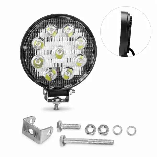 Farol Auxiliar Redondo 9 LEDs 27 W 11 cm de Diâmetro